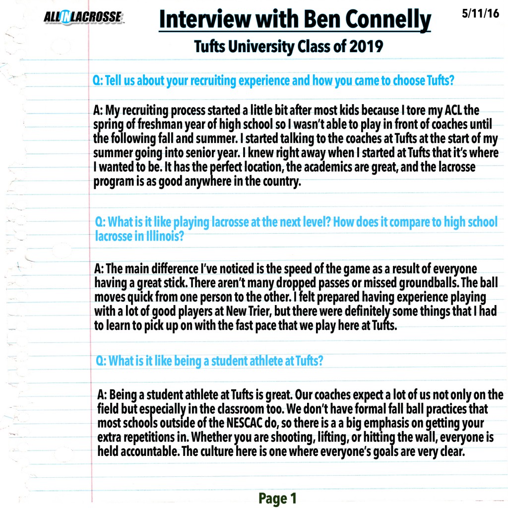 Ben Connelly Interview Page 1
