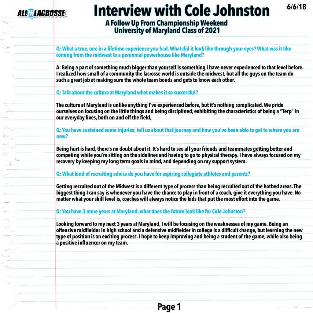 Cole Johnston Interview